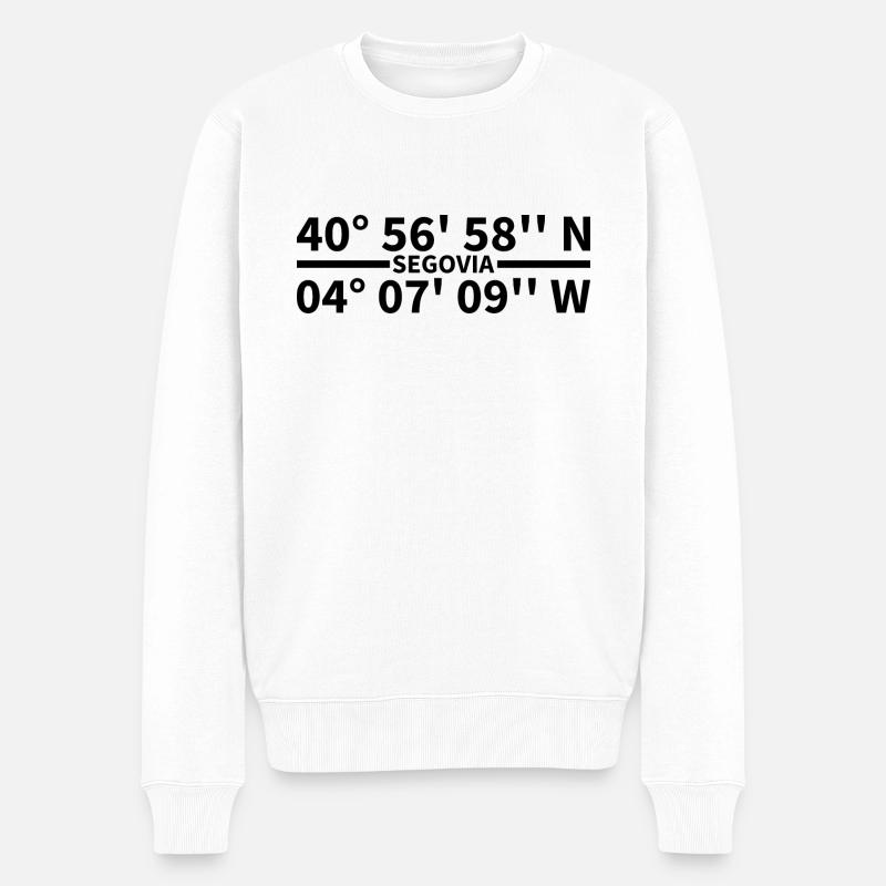 Coordonnées de Ségovie - Pull Premium bio Homme - blanc