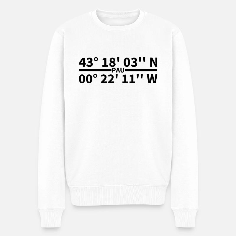 Pau Koordinaten - Männer Premium Bio Pullover - Weiß