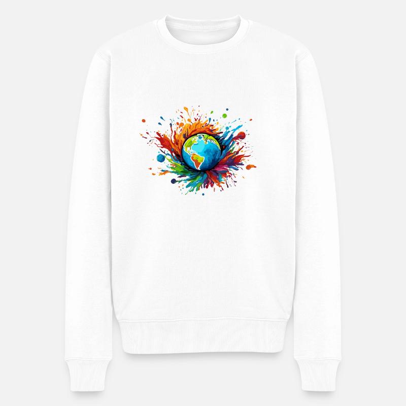 Planets / Solar System / Space / Galaxy - Men's Premium Organic Jumper - white