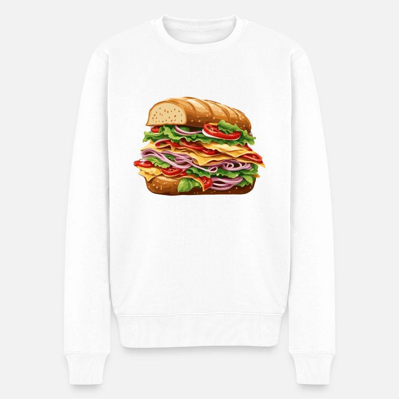 Sandwich / Sandwich / Nourriture / Épicerie - Pull Premium bio Homme - blanc