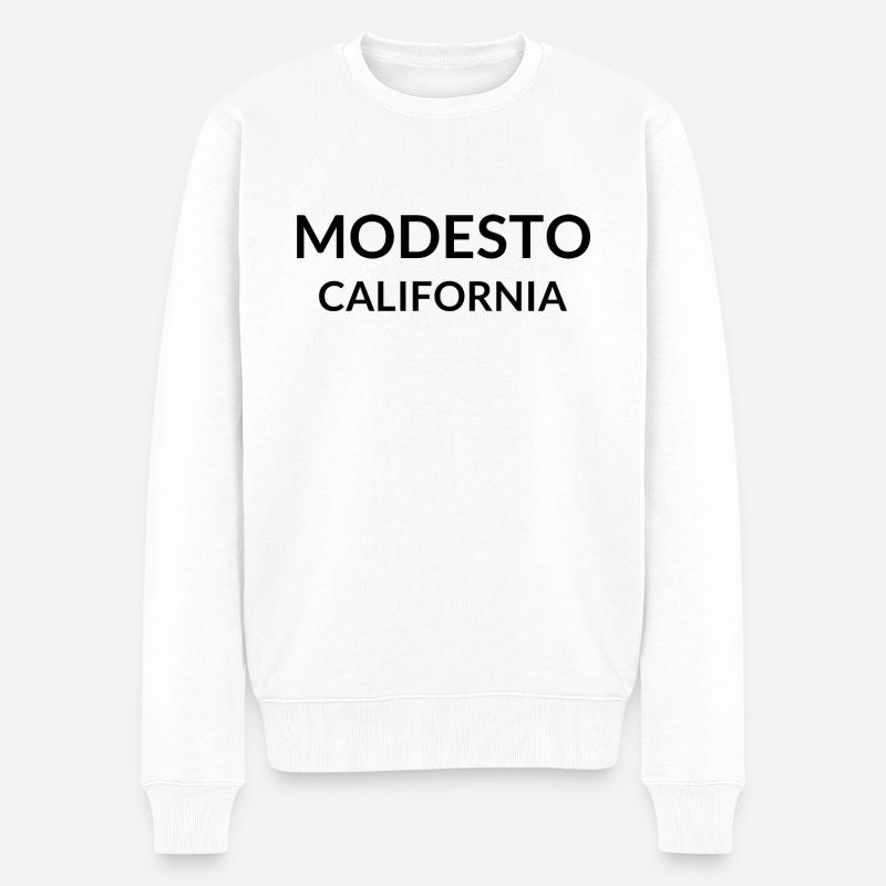 Modesto California USA - Männer Premium Bio Pullover - Weiß