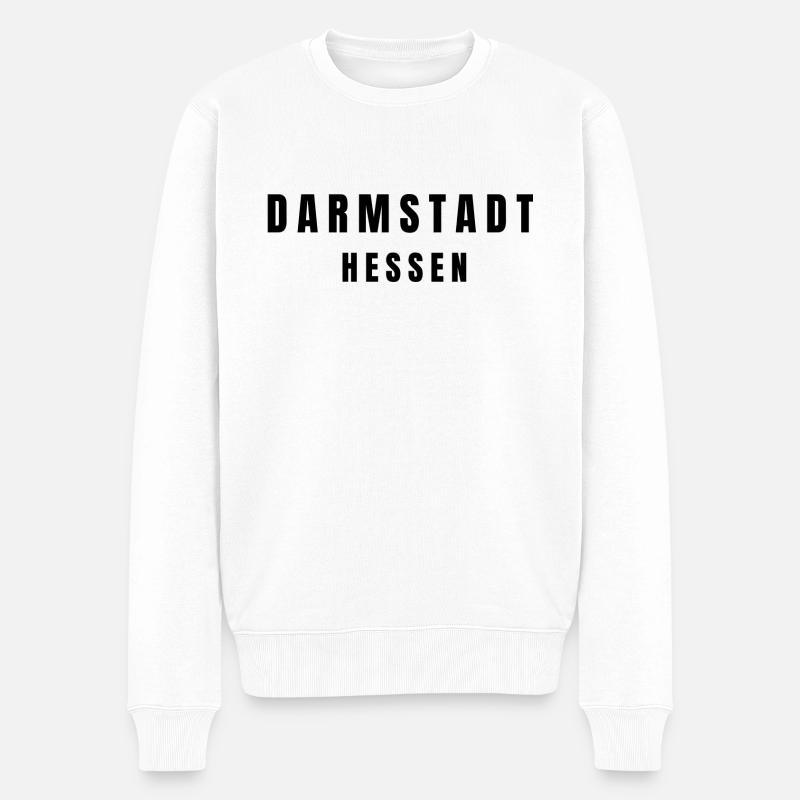Darmstadt⁠ Hessen - Männer Premium Bio Pullover - Weiß