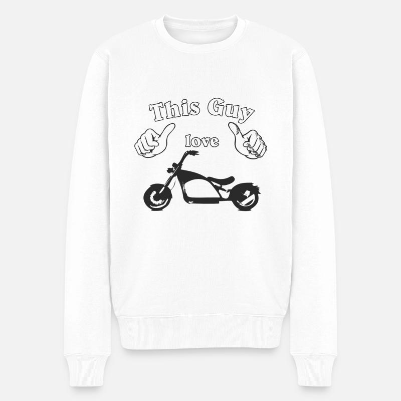 Dieser Typ liebt Fahrräder - Männer Premium Bio Pullover - Weiß