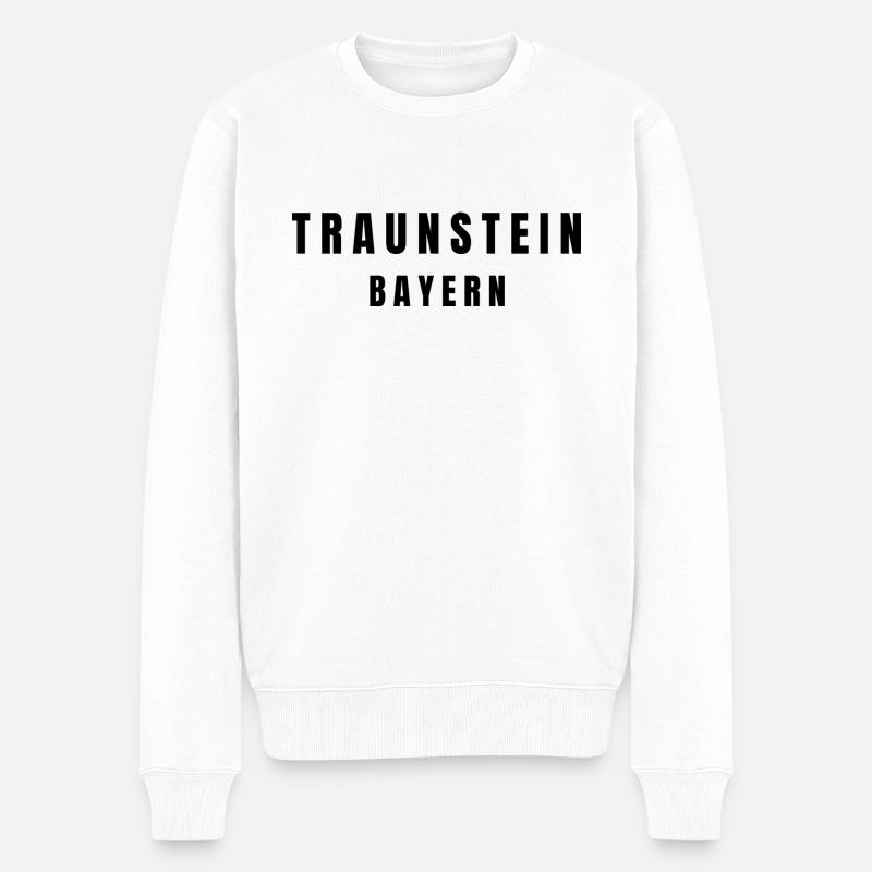 Traunstein Bayern - Männer Premium Bio Pullover - Weiß