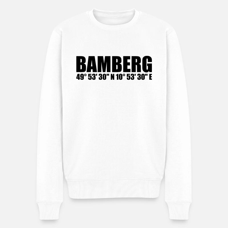Bamberg Koordinaten - Männer Premium Bio Pullover - Weiß