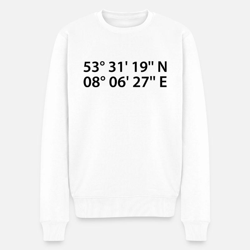 Coordonnées de Wilhelmshaven - Pull Premium bio Homme - blanc