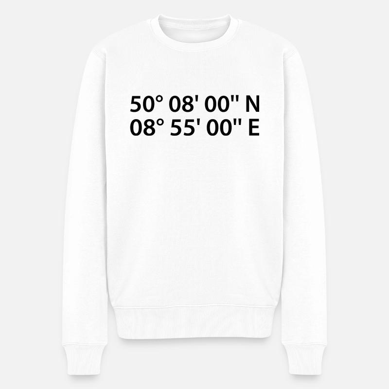 Hanau Koordinaten - Männer Premium Bio Pullover - Weiß