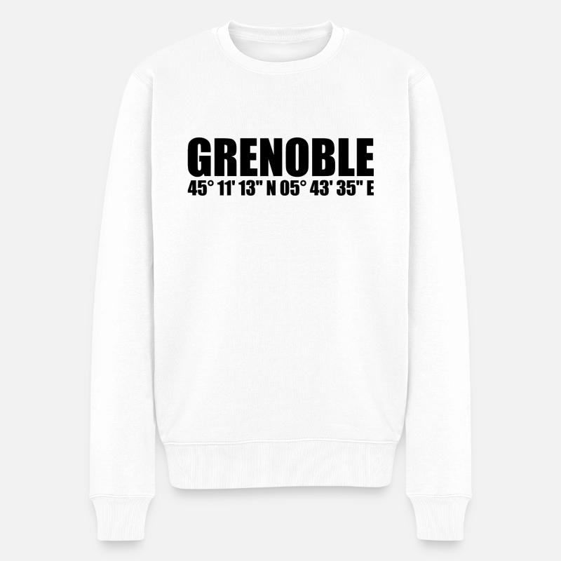 Coordonnées de Grenoble - Pull Premium bio Homme - blanc