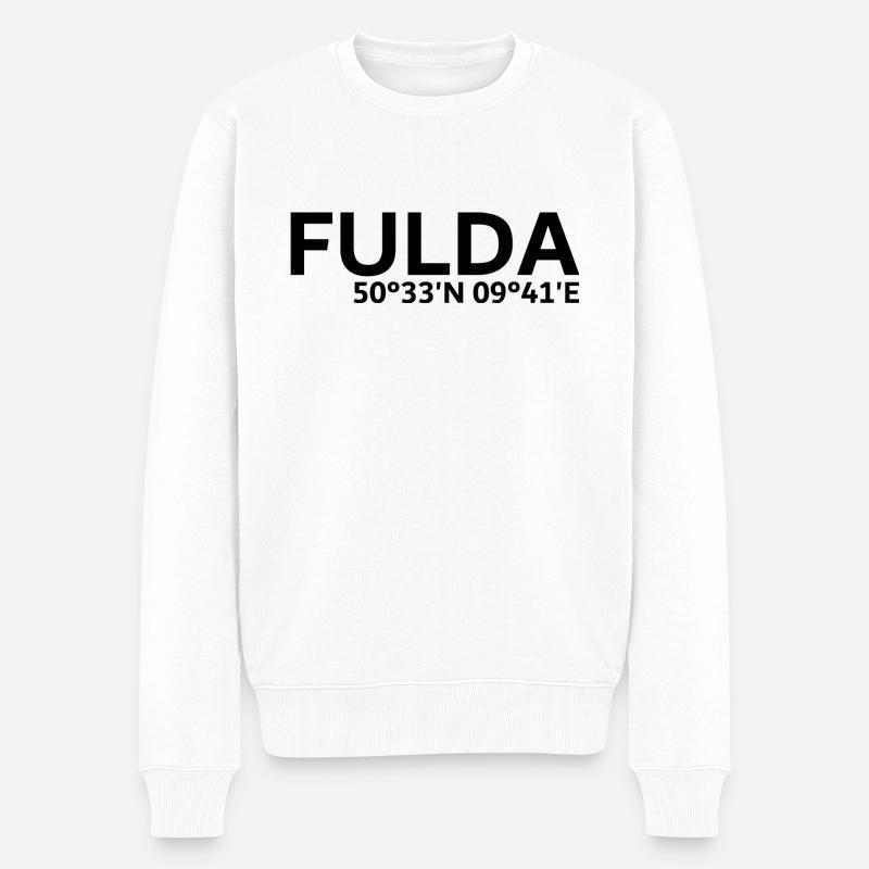 Fulda Koordinaten - Männer Premium Bio Pullover - Weiß
