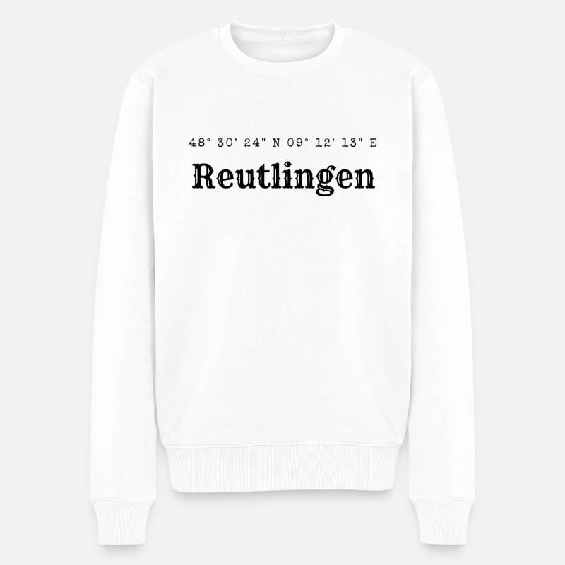Coordonnées de Reutlingen - Pull Premium bio Homme - blanc