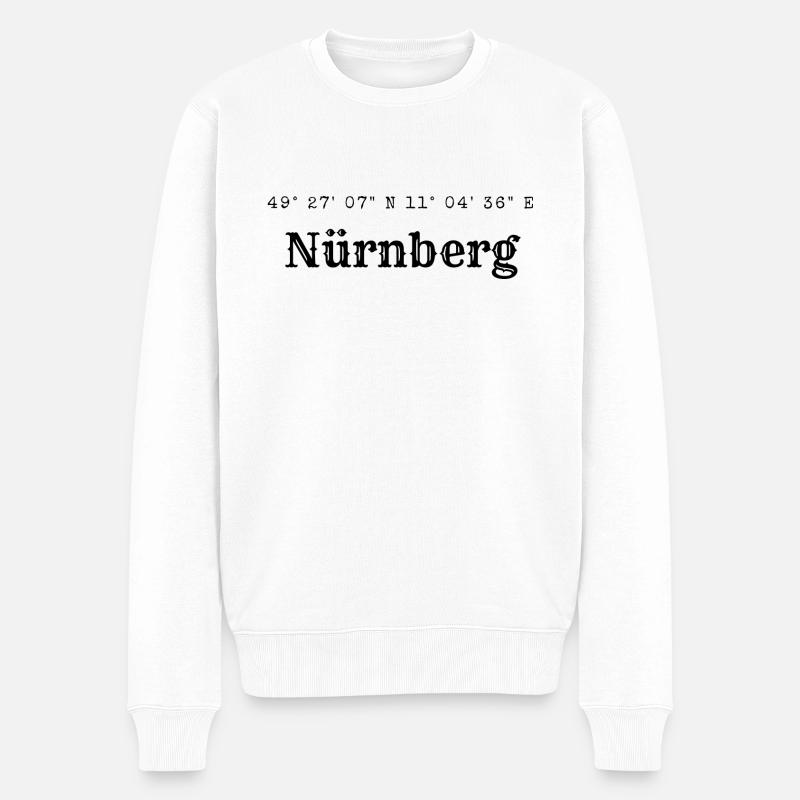 Coordonnées de Nuremberg - Pull Premium bio Homme - blanc