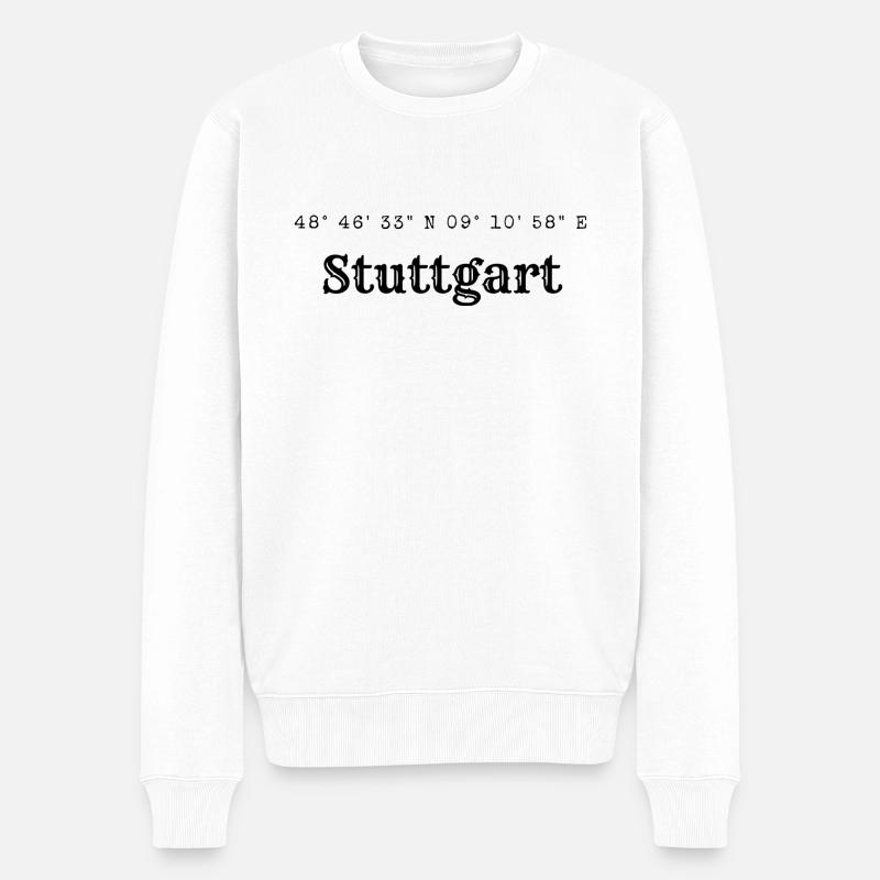 Coordonnées de Stuttgart - Pull Premium bio Homme - blanc