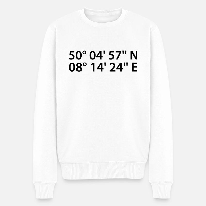 Coordonnées de Wiesbaden - Pull Premium bio Homme - blanc