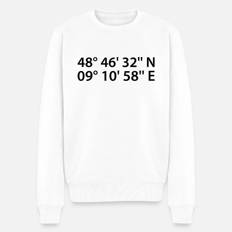 Stuttgart Koordinaten - Männer Premium Bio Pullover - Weiß