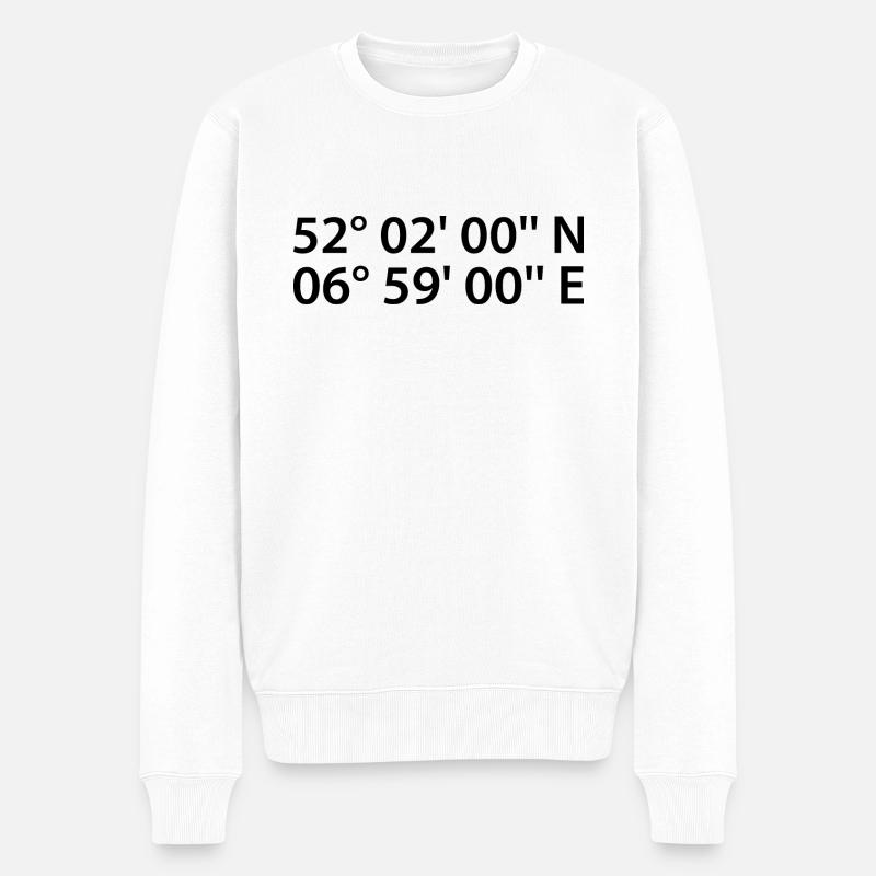 Coordonnées de Leverkusen - Pull Premium bio Homme - blanc