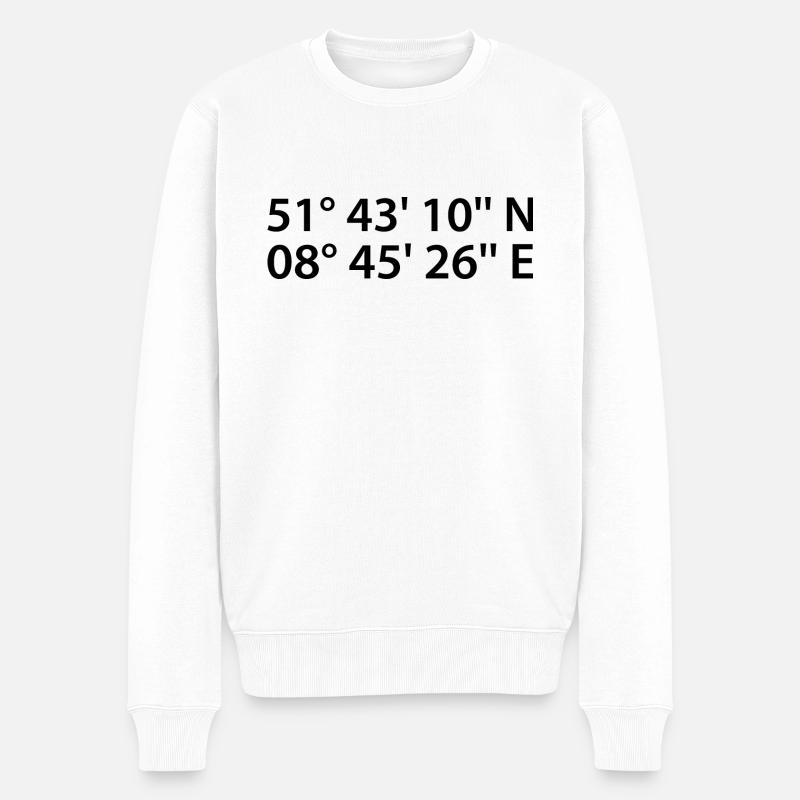 Paderborn Koordinaten - Männer Premium Bio Pullover - Weiß