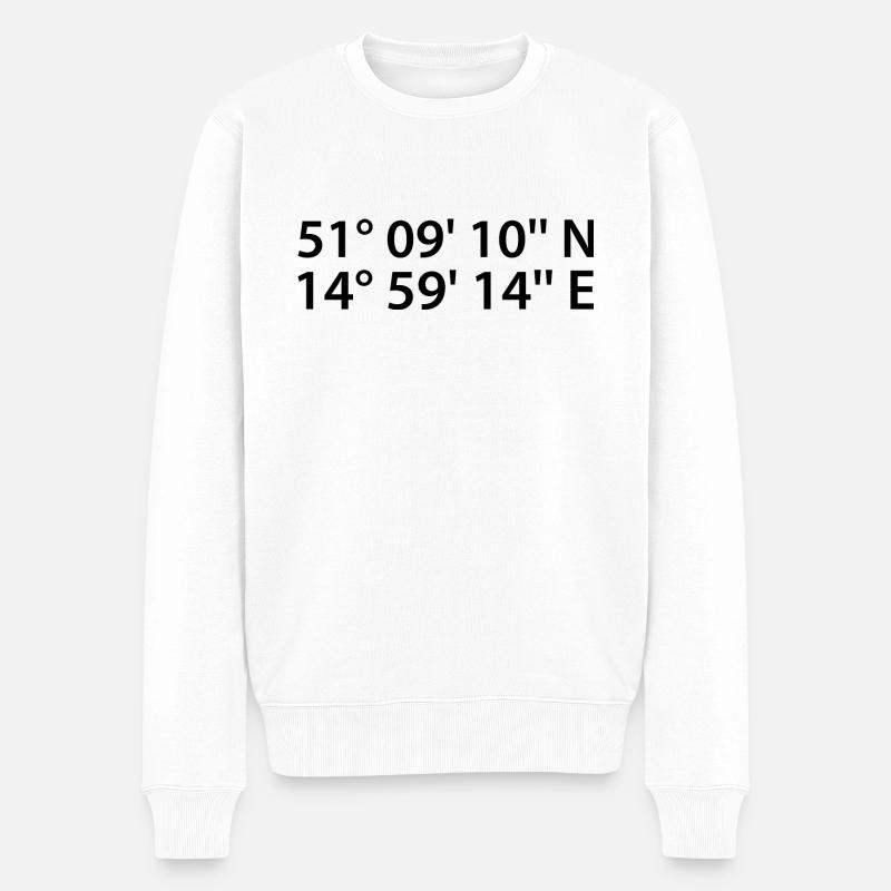 Görlitz Koordinaten - Männer Premium Bio Pullover - Weiß