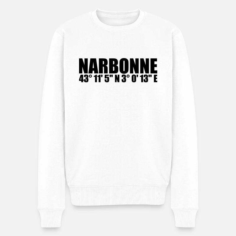 Coordonnées de Narbonne - Pull Premium bio Homme - blanc