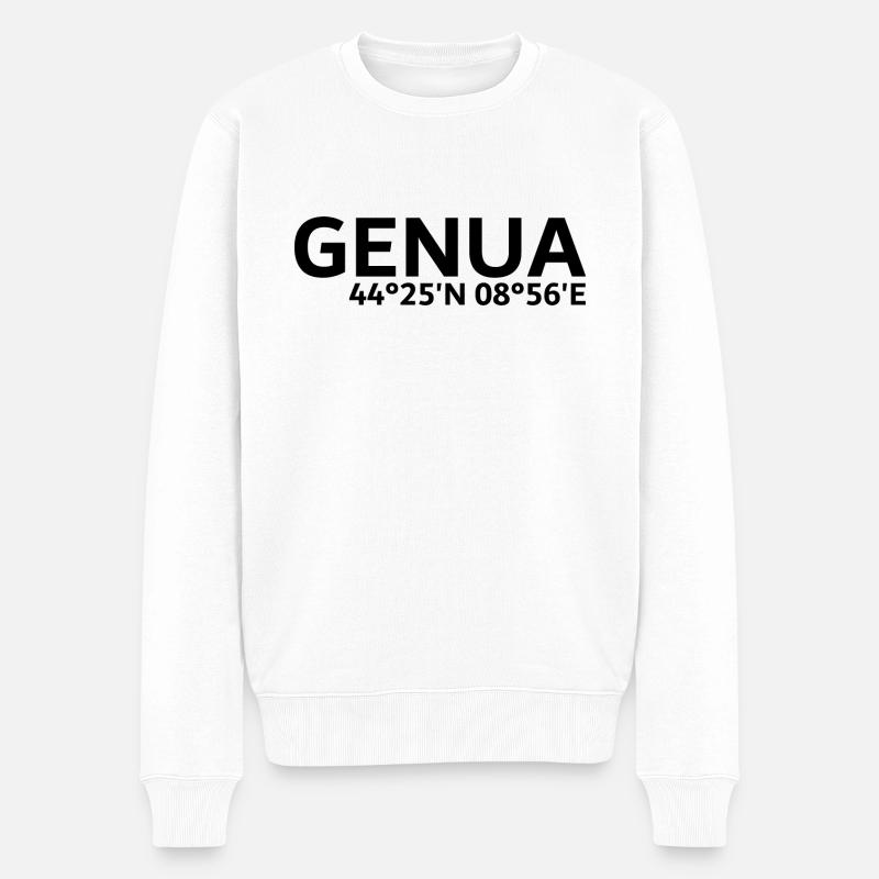 Coordonnées de Gênes - Pull Premium bio Homme - blanc