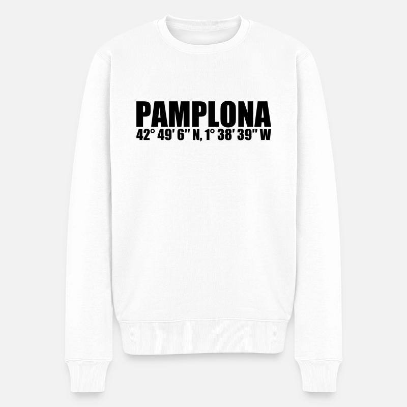 Coordonnées de Pampelune - Pull Premium bio Homme - blanc