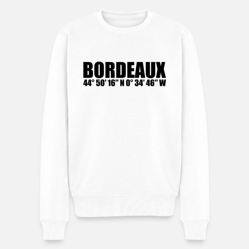 Coordonnées de Bordeaux - Pull Premium bio Homme - blanc