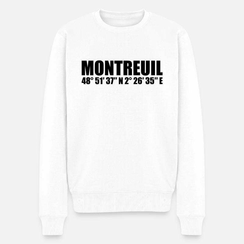 Coordonnées de Montreuil - Pull Premium bio Homme - blanc
