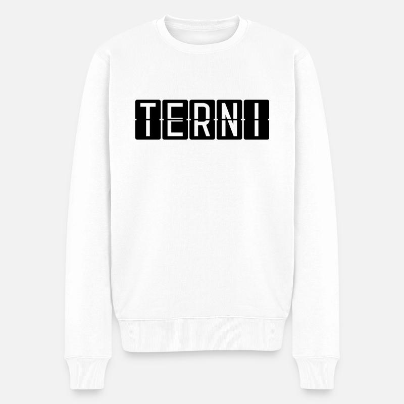 Terni Flughafentafel - Männer Premium Bio Pullover - Weiß