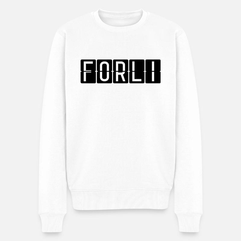 Forlì Flughafentafel - Männer Premium Bio Pullover - Weiß