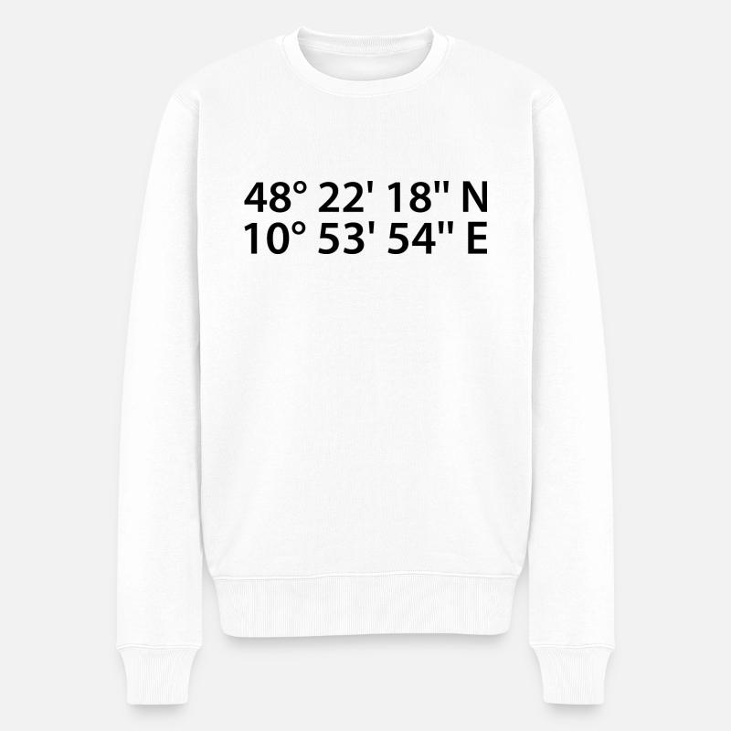 Augsburg Koordinaten - Männer Premium Bio Pullover - Weiß