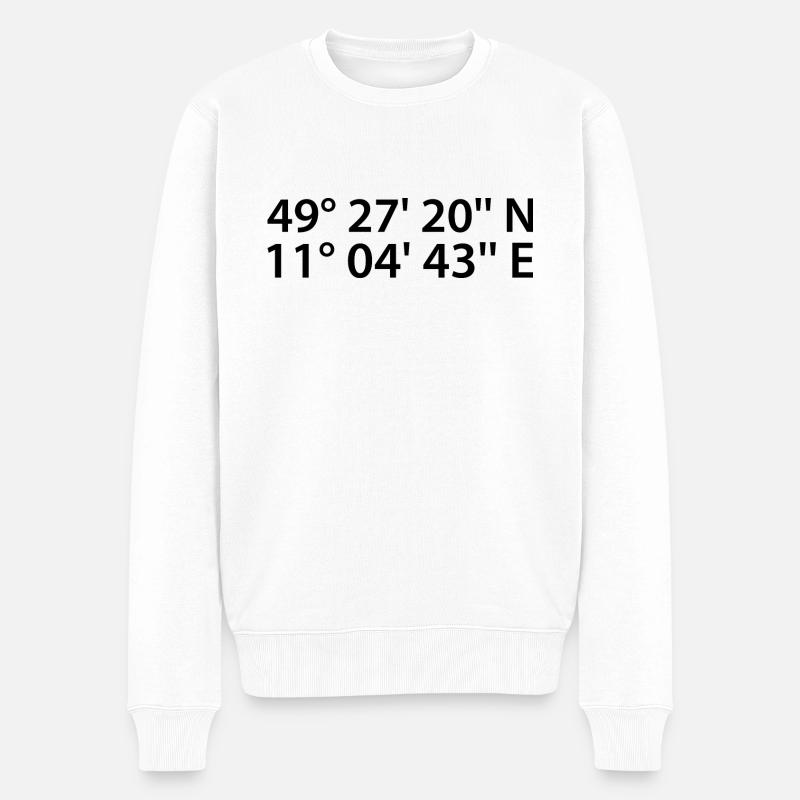 Coordonnées de Nuremberg - Pull Premium bio Homme - blanc