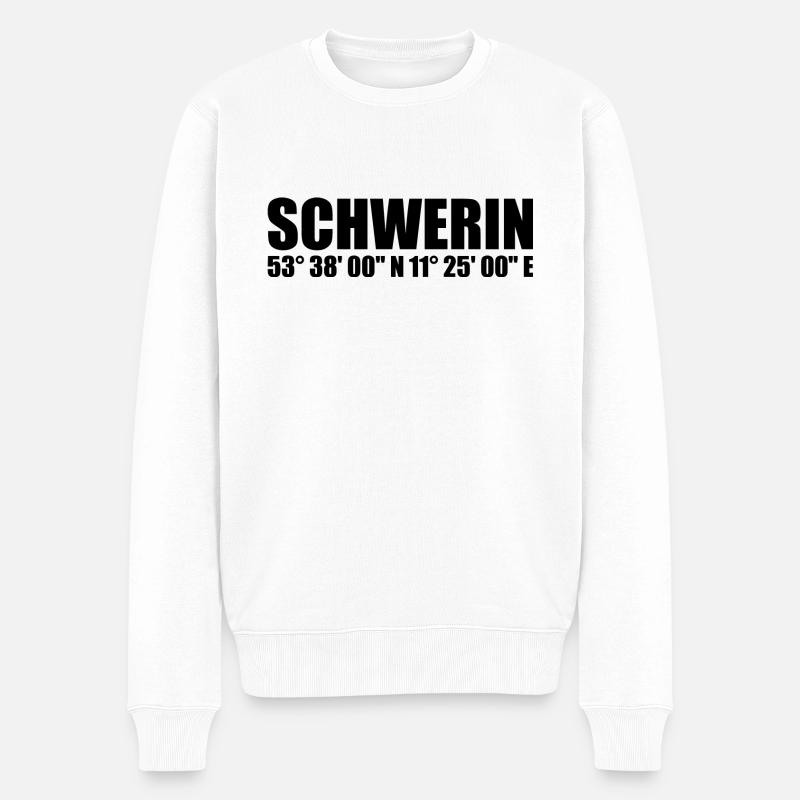Schwerin Koordinaten - Männer Premium Bio Pullover - Weiß
