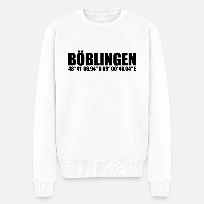 Böblingen Koordinaten - Männer Premium Bio Pullover - Weiß