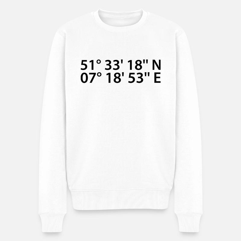 Castrop-Rauxel Koordinaten - Männer Premium Bio Pullover - Weiß
