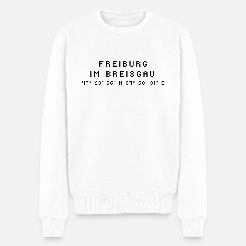 Freiburg im Breisgau⁠ Koordinaten - Männer Premium Bio Pullover - Weiß
