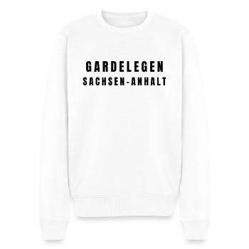 Gardelegen Sachsen-Anhalt - Männer Premium Bio Pullover - Weiß - Vorne - Thijin (182cm)