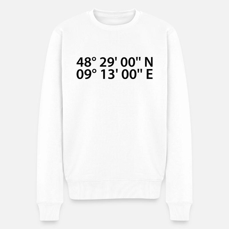 Coordonnées de Reutlingen - Pull Premium bio Homme - blanc