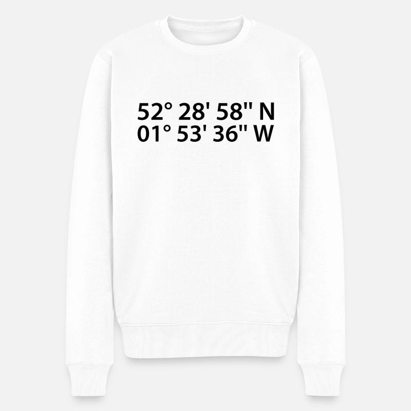 Coordonnées de Birmingham - Pull Premium bio Homme - blanc