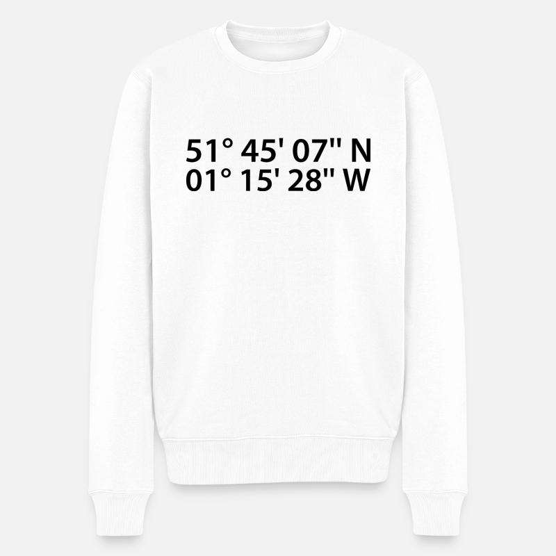 Coordonnées Oxford - Pull Premium bio Homme - blanc