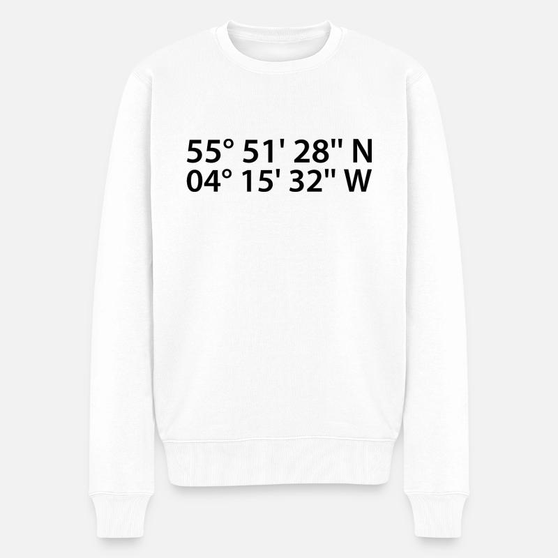 Coordonnées de Glasgow - Pull Premium bio Homme - blanc