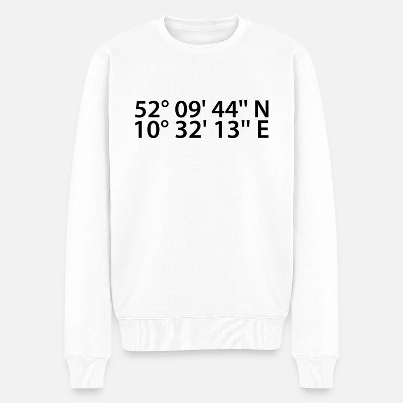 Wolfenbüttel Koordinaten - Männer Premium Bio Pullover - Weiß