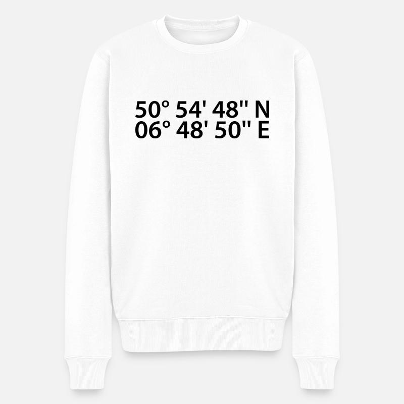 Frechen Koordinaten - Männer Premium Bio Pullover - Weiß