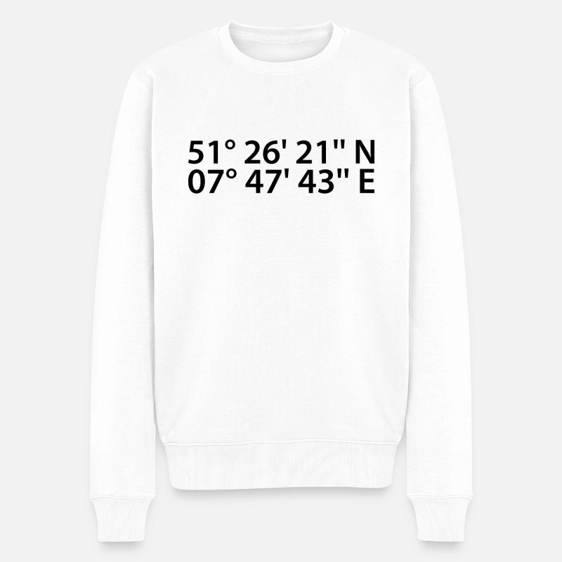 Coordonnées de Menden (Sauerland) - Pull Premium bio Homme - blanc