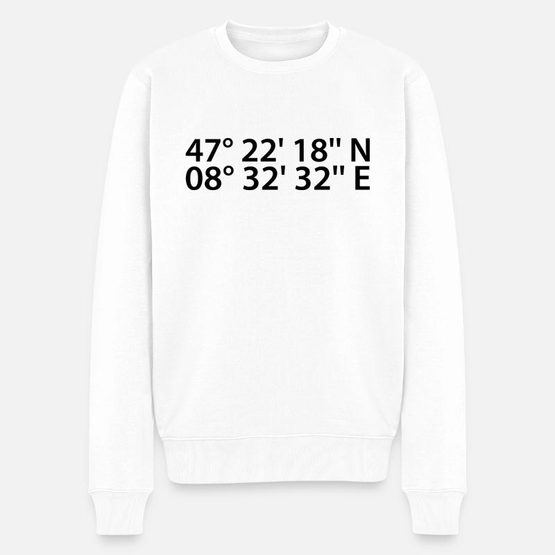 Coordonnées de Zurich - Pull Premium bio Homme - blanc