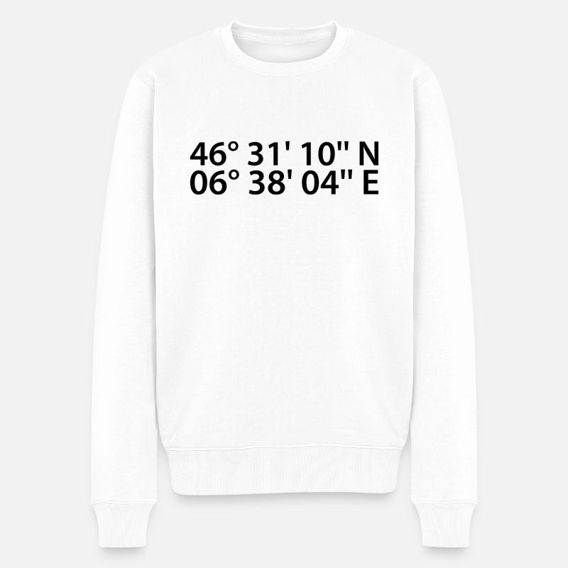 Lausanne coordinates - Men's Premium Organic Jumper - white