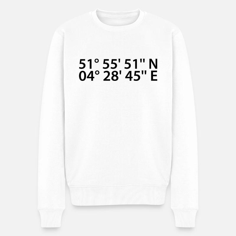 Rotterdam Koordinaten - Männer Premium Bio Pullover - Weiß