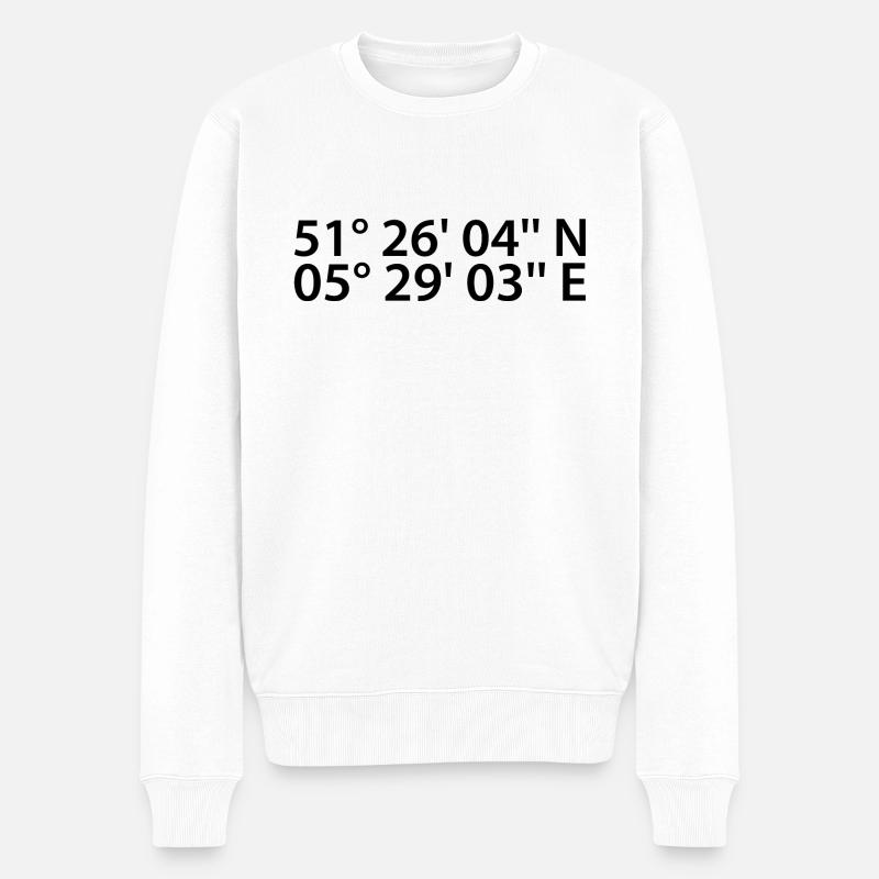 Coordonnées d’Eindhoven - Pull Premium bio Homme - blanc