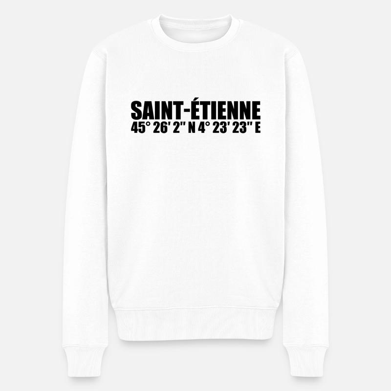 Coordonnées de Saint-Étienne - Pull Premium bio Homme - blanc