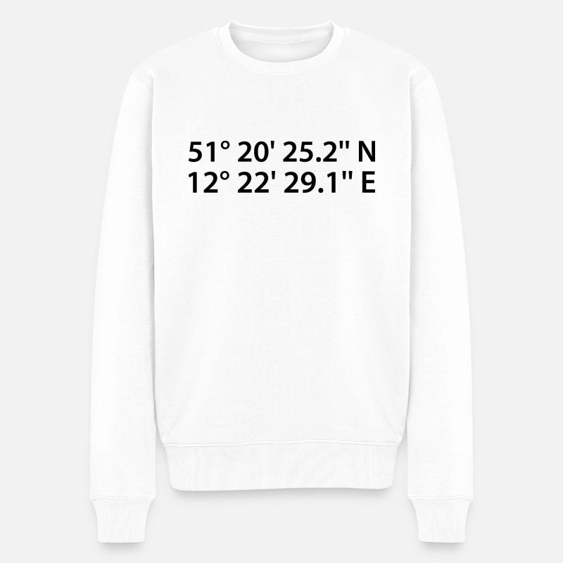 Coordonnées de Leipzig - Pull Premium bio Homme - blanc