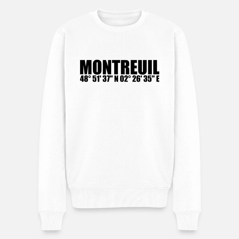 Coordonnées de Montreuil - Pull Premium bio Homme - blanc