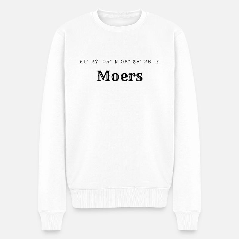 Moers Koordinaten - Männer Premium Bio Pullover - Weiß